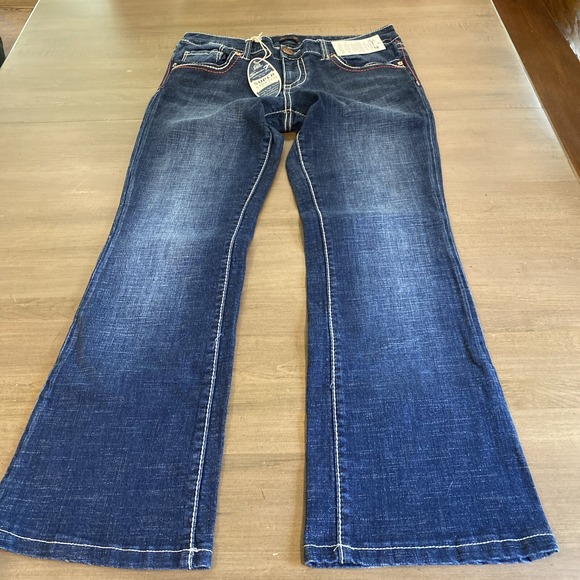 Seven7 Denim - Seven‎ 7 NWT Women's Jeans Studded Pockets Embroidery Wide Leg Size 8